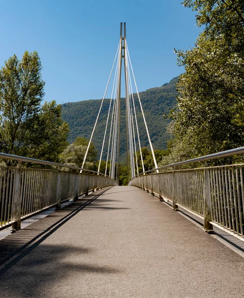 Пішохідний Пішохідний Міст Посеред Лісу Прекрасна Архітектура Чудове Інженерне Дослідження — стокове фото