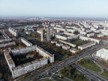 Belgrad kenti, Yeni Belgrad bölgesi insansız hava aracı görüntüsü.