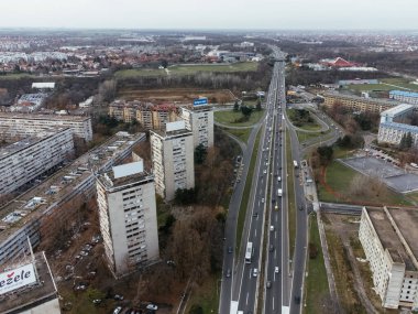 Belgrad kenti, Yeni Belgrad bölgesi insansız hava aracı görüntüsü.