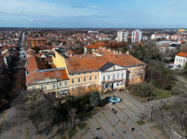 Kikinda kenti, Sırbistan ve Avrupa 'nın insansız hava görüntüsü.