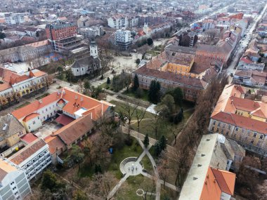 Kikinda kenti, Sırbistan ve Avrupa 'nın insansız hava görüntüsü.