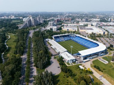 Olimpiyat Köyü 1976 Yaz Olimpiyatları 'nda inşa edildi. Montreal, Quebec, Kanada.