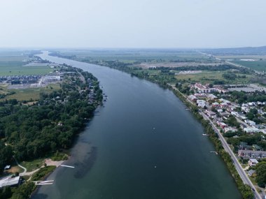 Drone Mont-Saint-Hilaire Beloeil and river re du Richelieu clipart