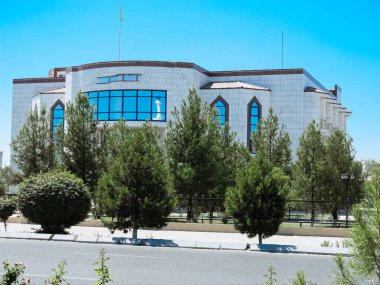 2 Eylül 2023. Ashgabat, Türkmenistan 'daki hükümet binaları.