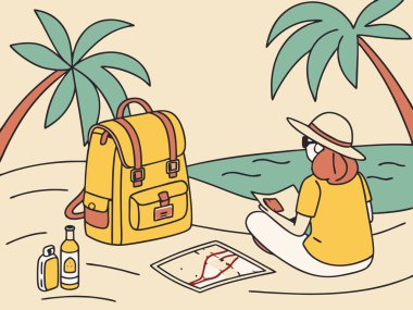 Tatil konsepti: Önünüzde duran yaz seyahatleri eşyaları