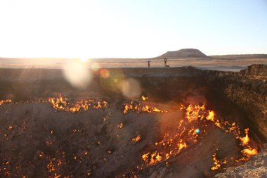 Darvaza Gaz Krateri, Karakum Çölü, Türkmenistan.