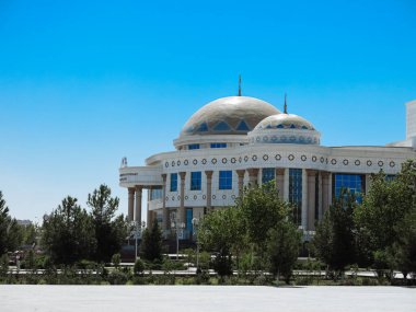 Ashgabat şehir merkezinde binalar, Türkmenistan, Asya