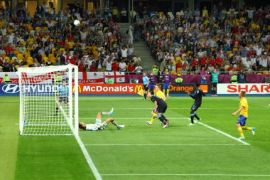 22 Haziran 2012. Gol İngiltere - İsveç futbol maçı, Euro 2012 futbol şampiyonası.