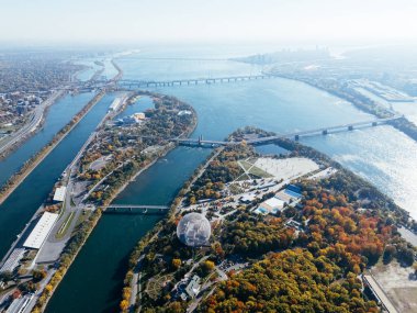 Sonbahar Jean-Drapeau Parkı, biyosfer, Montreal şehir merkezi, Quebec, Kanada