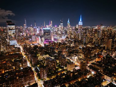 Manhattan şehir merkezindeki panoramik manzara, New York City, ABD.