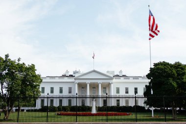 Washington Anıtı önündeki Beyaz Saray, Washington, DC, ABD!