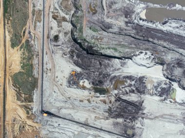 Kömür madenciliğinde Kolubara çukuru bu arada. Lazarevac, Sırbistan.