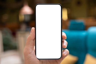 Otel lobisinin izole ekran geçmişine sahip bir erkek el bilgisayarı.