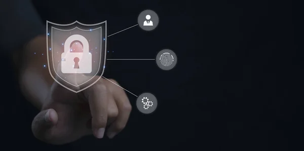 Scanner Futuristische Digitale Verarbeitung Biometrischer Identifikation Sicherer Zugriff Durch Gültigen — Stockfoto