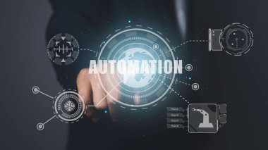 Automation software process system business as an innovation improving productivity, Optimization software process system business. Technology, Internet and network concept.