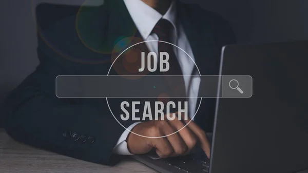Job Zoeken Zoeken Browsen Internet Data Informatie Netwerken Man Browsen — Stockfoto