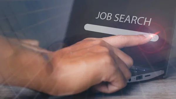 Job Zoeken Zoeken Browsen Internet Data Informatie Netwerken Man Browsen — Stockfoto