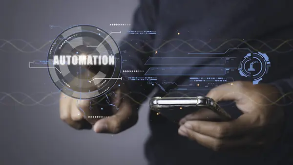 Otomasyon Yazılım Teknolojisi Süreç Sistemi Şirketi üretkenliği, optimizasyon yazılım sistemi sistemini geliştiren bir yenilik. Teknoloji, İnternet ve ağ kavramı.