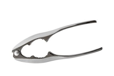 Beyaz arkaplanda modern demir fındıkkıran aç