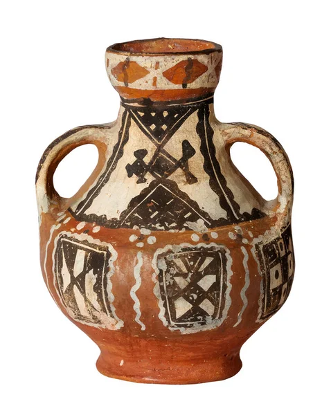 Amphora 来自北非的罗马人的经典的Amphora 在白人背景下被隔离 — 图库照片