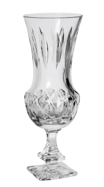 Bulbo Vaso Cristal Canelado Isolado Sobre Fundo Branco — Fotografia de Stock