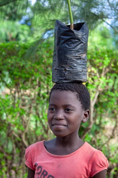 Xai Xai Mosambik April 2014 Großaufnahme Eines Jungen Mädchens Mit — Stockfoto