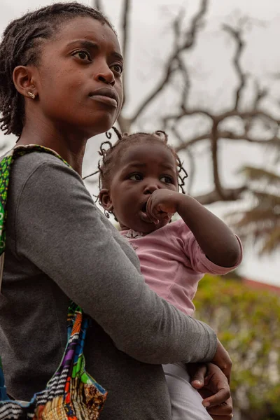 Xai Xai Mosambik Porträt Einer Unbekannten Afrikanischen Mutter Und Tochter — Stockfoto