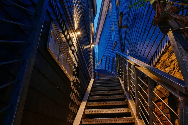 Escadaria Estreita Centro Histórico Hattingen — Fotografia de Stock