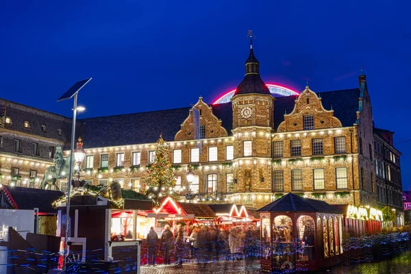 Christmas Market City Hall Dusseldorf — Stock Photo, Image
