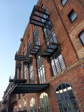Beautiful brick facade in the city harbour of Munster