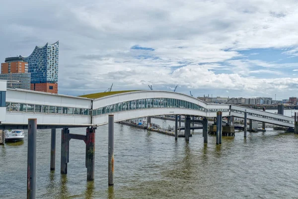 Vue Sur Pont Historique Outre Mer Dans Port Hambourg — Photo