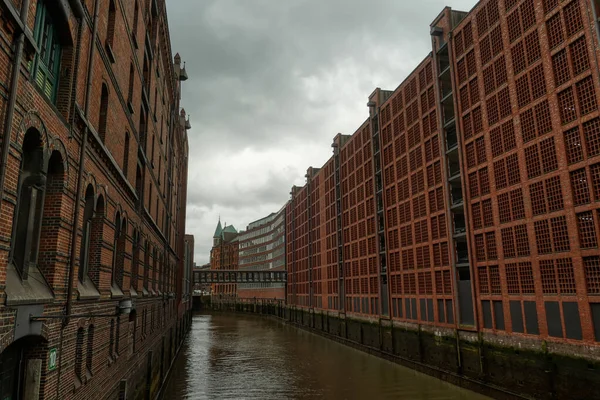 Widok Historycznej Dzielnicy Magazynowej Hamburgu — Zdjęcie stockowe