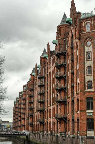 Vackra Historiska Fasader Lagerdistriktet Hamburg — Stockfoto