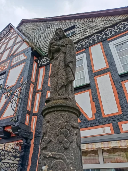 Fontanna Posąg Historycznym Centrum Boppard — Zdjęcie stockowe