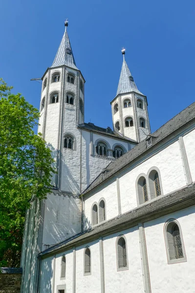 Historische Klosterkirche Mit Zwei Türmen Der Altstadt Von Goslar — Stockfoto