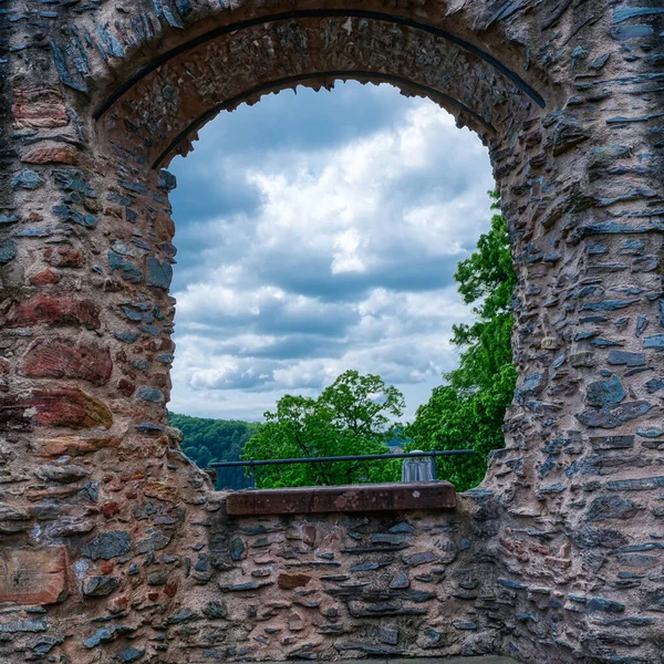 Finestra Dello Storico Castello Saarburg Rovina — Foto Stock