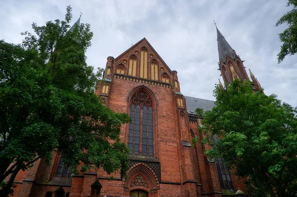 Igreja Tijolo Histórico Centro Schwerin — Fotografia de Stock