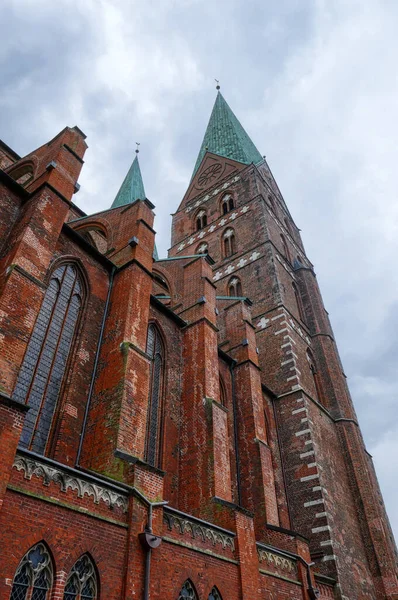Torres Histórica Igreja Santa Maria Lbeck — Fotografia de Stock