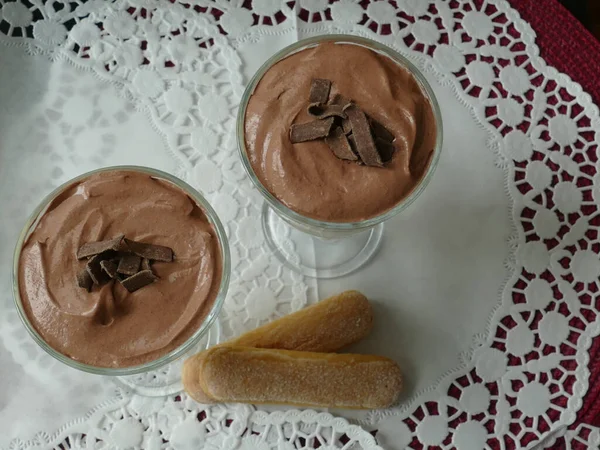 Vanilyalı Çikolatalı Puding — Stok fotoğraf