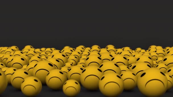 Animacja Noworocznej Daty 2023 Zwiększa Się Duża Żółta Kula Uśmiechem — Wideo stockowe