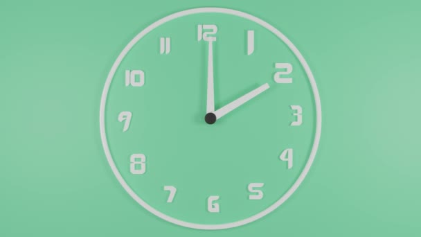 Loop Animation Working Mechanical Clock Jumping Numbers Minimalist Design Idea — Vídeo de stock