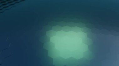 Loop 3d animation of an abstract moving background from a set of hexagons. The relief of the background is constantly changing. There is a blurring of the background and foreground. Depth of field.