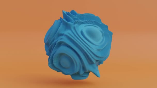 小さな六角形の多くの波で覆われている青い球のループ3Dアニメーション 3Dアニメーション — ストック動画