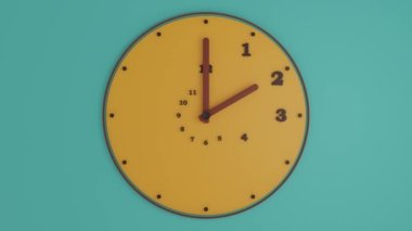 Loop 3d animation of the clock face. The numbers fly out by the movement of the arrow. The idea of the passage of time. Past and future.