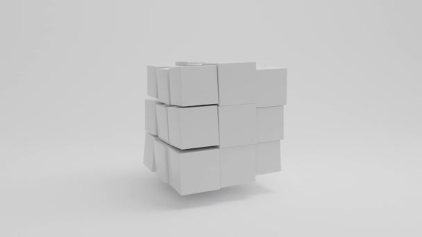 Loop Animation Abstract Set Cubes Turn Spheres Idea Transformation Form — Vídeo de Stock
