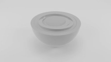 Loop 3d animation of abstract hemispheres performing mutual rotational motion. Geometric abstract 3d background.