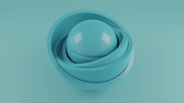 Loop Animation Set Hemispheres Core Sphere Center Abstract Composition — 图库视频影像