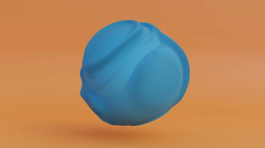 3d rendering of an abstract sphere consisting of many hexagons. Hexagons moving out create a wavy surface on the sphere. Abstract illustration.