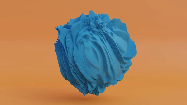 三维绘制由多个六边形组成的抽象球面 六边形向外移动 在球体上形成一个波浪形表面 摘要说明 — 图库照片