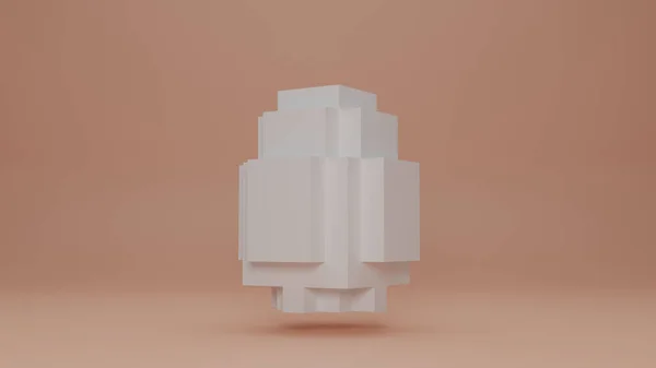 Renderização Conjunto Muitos Cubos Formando Forma Ovo Imagem Tridimensional Ovo — Fotografia de Stock